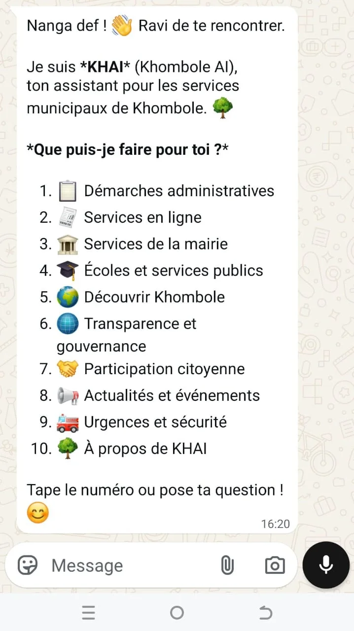 Projet KHAI — Khombole Artificial Intelligence